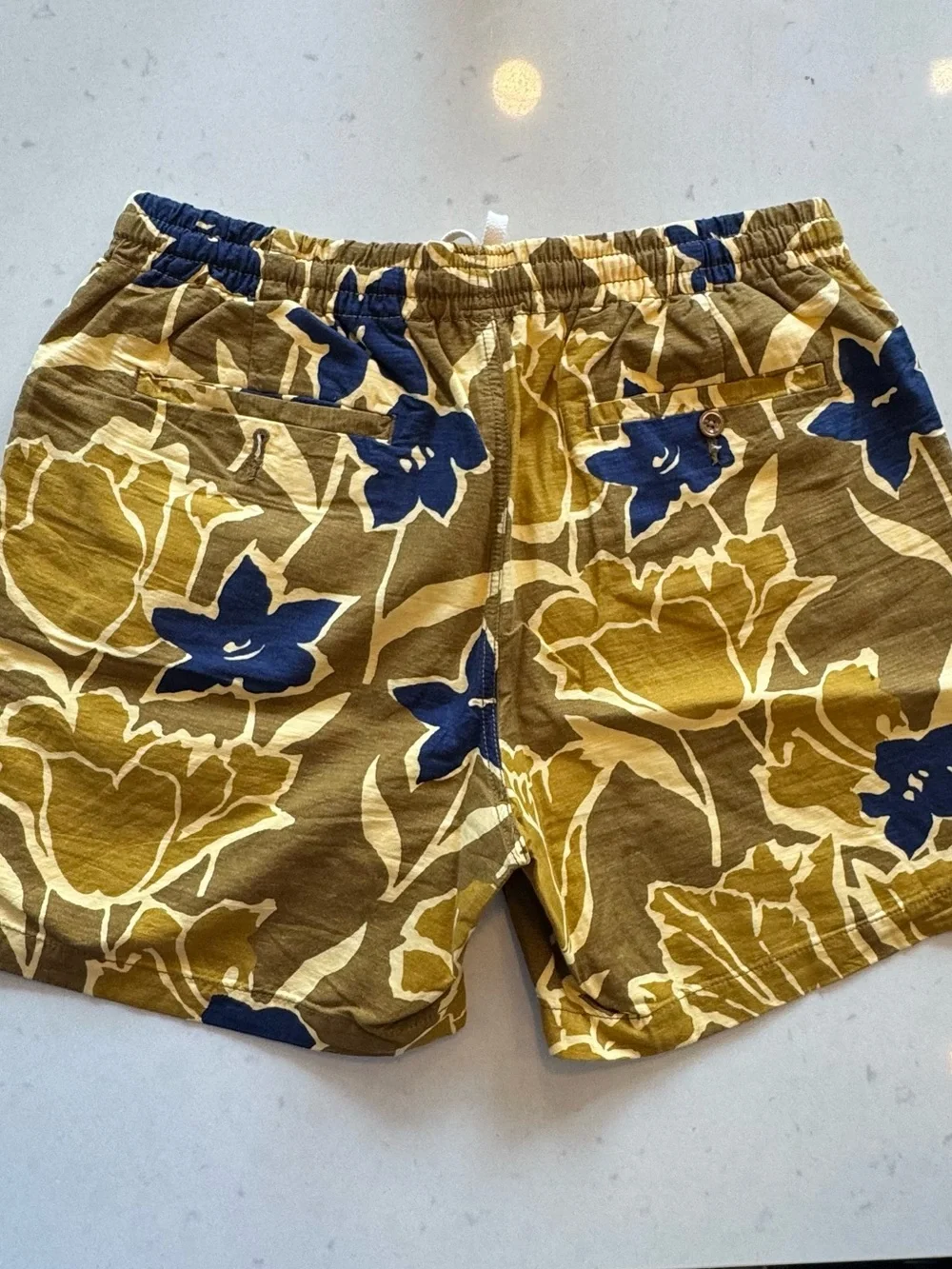 J. Crew Olive Floral Drawstring Shorts